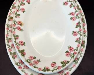 (2) Maddock Rose Oval Platter Plates