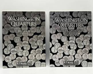 (2) Washington Quarters State Collection Albums Volumes I & II — Complete