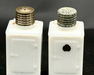 1940s Vintage Milk Glass GE Salt & Pepper Shakers