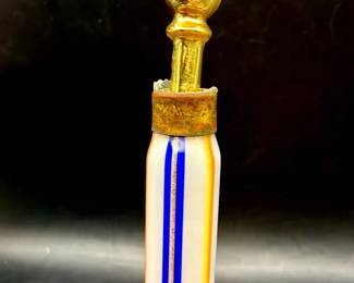 Antique Mercury Glass Striped Perfume Vial Scent Bottle