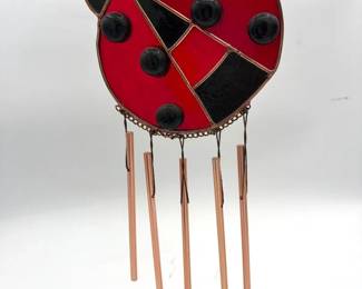 Cute Stained Glass Ladybug Wind Chime