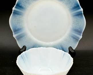 (6) America’s Sweetheart Macbeth-Evans Monax Opalescent Plates & (6) Footed Bowls