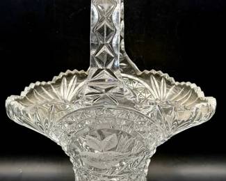 Hofbauer Byrdes Lead Crystal Basket Vintage