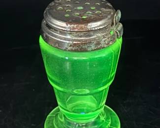 Uranium Glass Salt Shaker Vintage