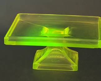 Antique Clark's Teaberry Gum Vaseline Glass Display