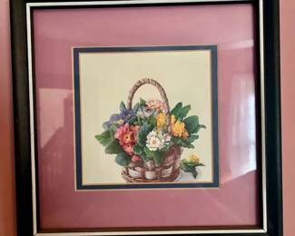 Basket of Flowers Square Wall Art