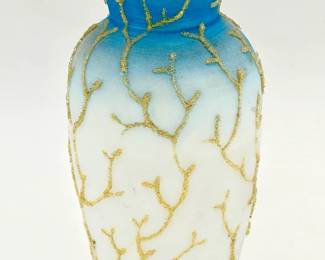 Victorian Coralene Glass Vase