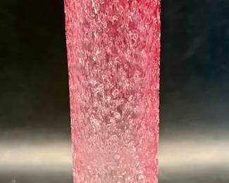 Pretty Green & Pink Glass Vase Glows Green w/ UV