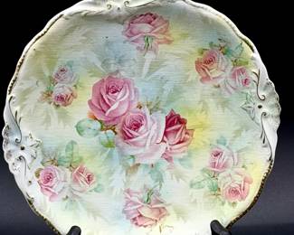 1920 Antique Rose Tapestry Plate Royal Bayreuth
