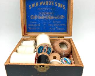 Antique Ward’s Sons Wooden Bird Box w/ Contents