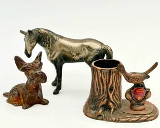 (3) Vintage Metal Animals