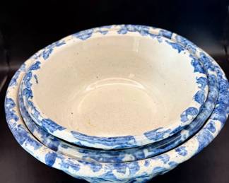 3 Nesting, Heavy Stoneware Mixing Bowls
