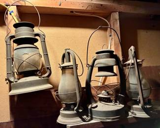 (4) Antique Kerosene Lanterns