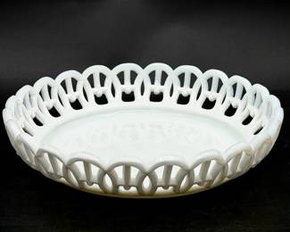 Milk Glass Lattice Dish