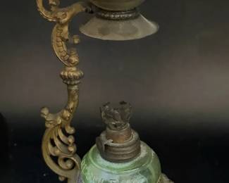 Antique Vapo-Cresolene vaporizer lamp With UV Reactive Glass