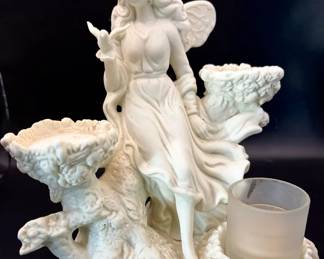 8.5” Ceramic Fairy Tea Light Holder