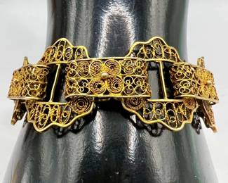 Delicate Gold Filled Filigree Bracelet 1/20th 12KT