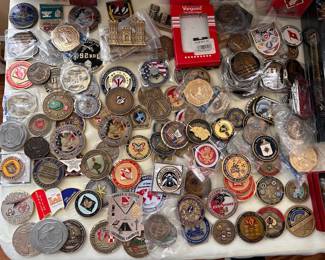Many military challenge coins