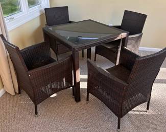 Well-maintained outdoor table set