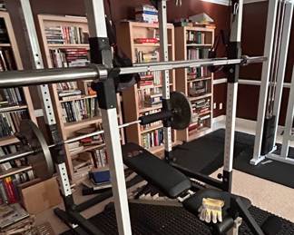 Heavy-Duty Home Gym Power Rack with Weight Bench and Attachments
