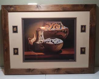 Charles Sabatino Oil Painting WIth Pottery Pieces