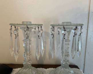 Crystal candle stick holders 