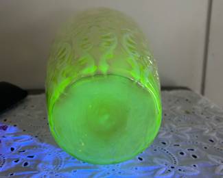Fenton art glass “URANIUM” large vase