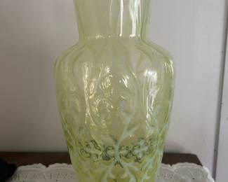Fenton art glass “URANIUM” large vase