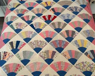 Grandmothers fan quilt missing backing 