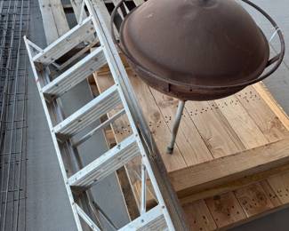 Fire pit and ladder