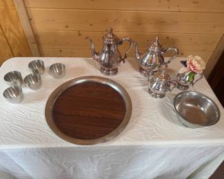 Tea set and Jefferson Cups