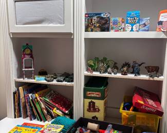 lincoln logs, dinosaurs and other kids toys