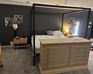 Room and board modern bedroom set, king size, Touchstone elevate tv cabinet