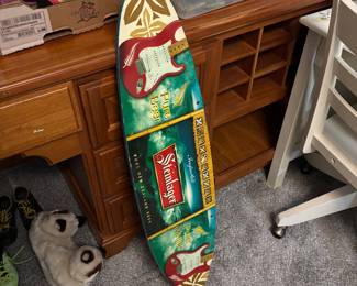 Advertising deco surfboard steinlager beer sign