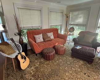 Modern sofa chair leather Moroccan ottomans  