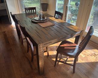 Rustic modern dining table and chairs 