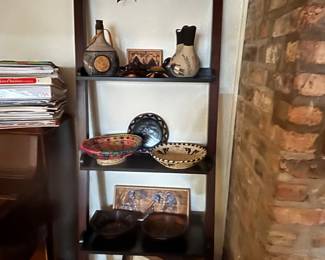 african hand woven bowls, several. other decor from other countries