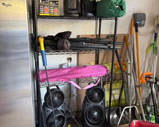 Heaters fans, camping cot, misc 