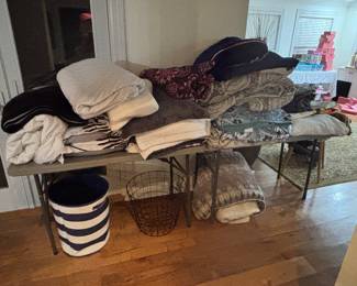 nice bed linens, king, queen and full size beds. 