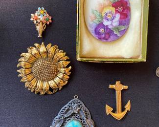 Pins and broaches , *much more jewelry not pictured