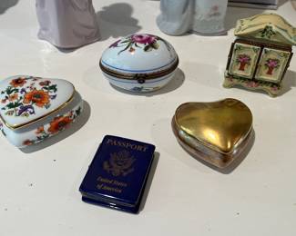 Authentic French Ligomes porcelain trinket boxes (rare finds)