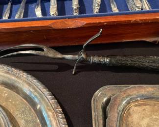 Antique meat carving serving fork