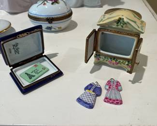 Authentic French Ligomes porcelain trinket boxes (rare finds)