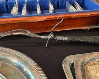 Antique meat carving serving fork