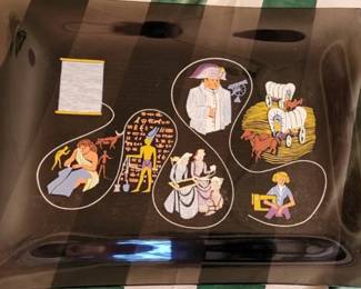 Vintage Coats and Clark tray