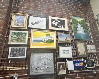 Walls of cool vintage art