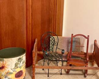 DOLL FURNITURE, SUNFLOWER WASTEBASKET
