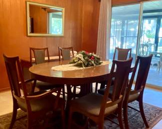 MCM DINING ROOM TABLE & CHAIRS-DANISH WALNUT HOMAN MANUFACTURING CO. INC.