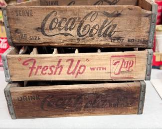 Vintage wood soda crates 