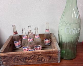 Antique 1920’s glass Coca-Cola store display bottle. 